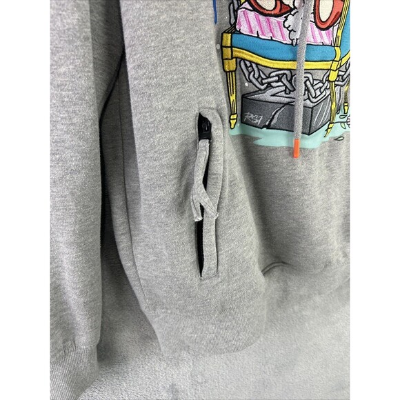 RS1NE Men's M/L Remains Endless Gray Embroidered Fleece Sweatshirt Hoodie **READ - Picture 7 of 15